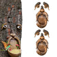 2Pcs Resin Old Man Face Sculpture Bird Feeder for Outdoor Decoration