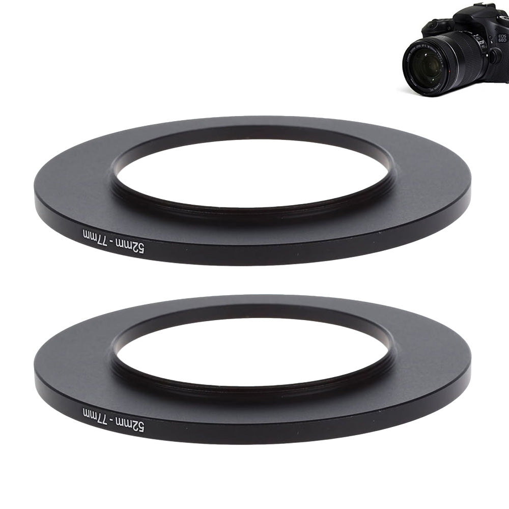 2 Metal Camera Filter Adapter Rings 52mm to 58mm and 52mm to 77mm