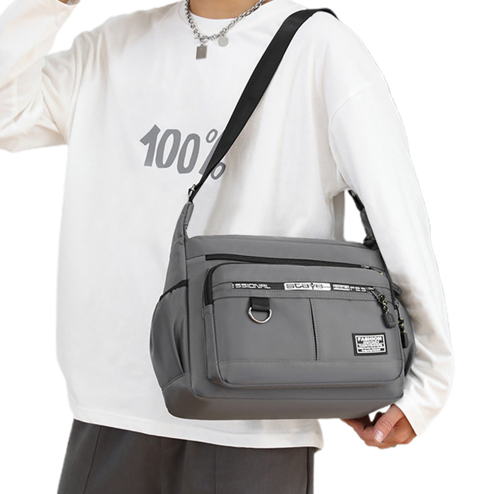 Multi-Pocket Men's Crossbody Shoulder Bag for Outdoor Travel and Commuting