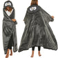 Warm Cozy Flannel Wearable Hooded Blanket for Adults