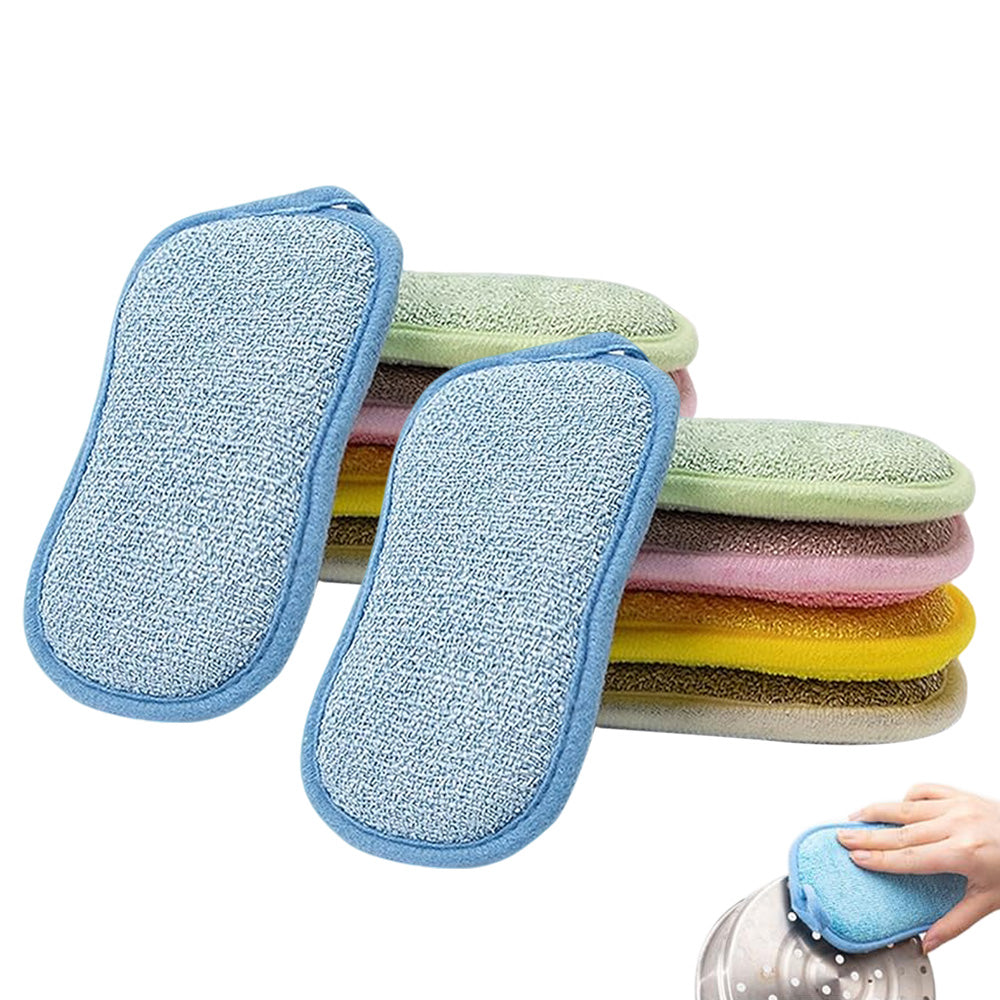 5Pcs Dish Sponge Kitchen Double Sided Sponges Scrub to Remove Stubborn Stains