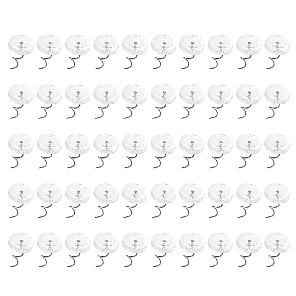 50 Pack Clear Spiral Pins for Bed Skirts Sofa Covers and Upholstery