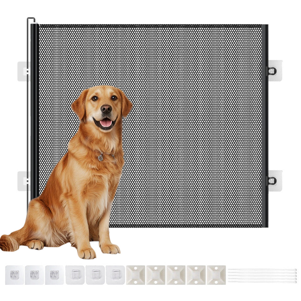 Retractable Mesh Pet Barrier Dog Gates Safety Fence For Stair Doorways Hallways