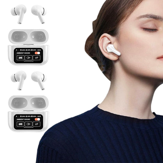 2Pcs Smart LCD Touch Screen Bluetooth Wireless Headphone Earbud