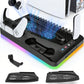 Gaming For PS5 Slim Pro Docking and Cooling Station Charger Headset Holder With RGB Light