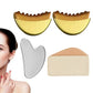 Stainless Steel Gua Sha Tool and Face Brush Set-Gold