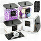 4Pcs Clear Laundry Storage Containers with Airtight Wooden Lids