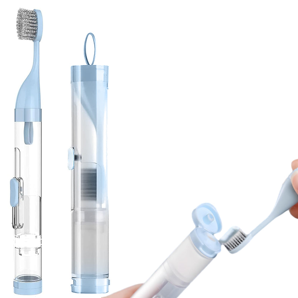 Toothbrushes Kit Fold Travel Built-in Travel Toothpaste Container