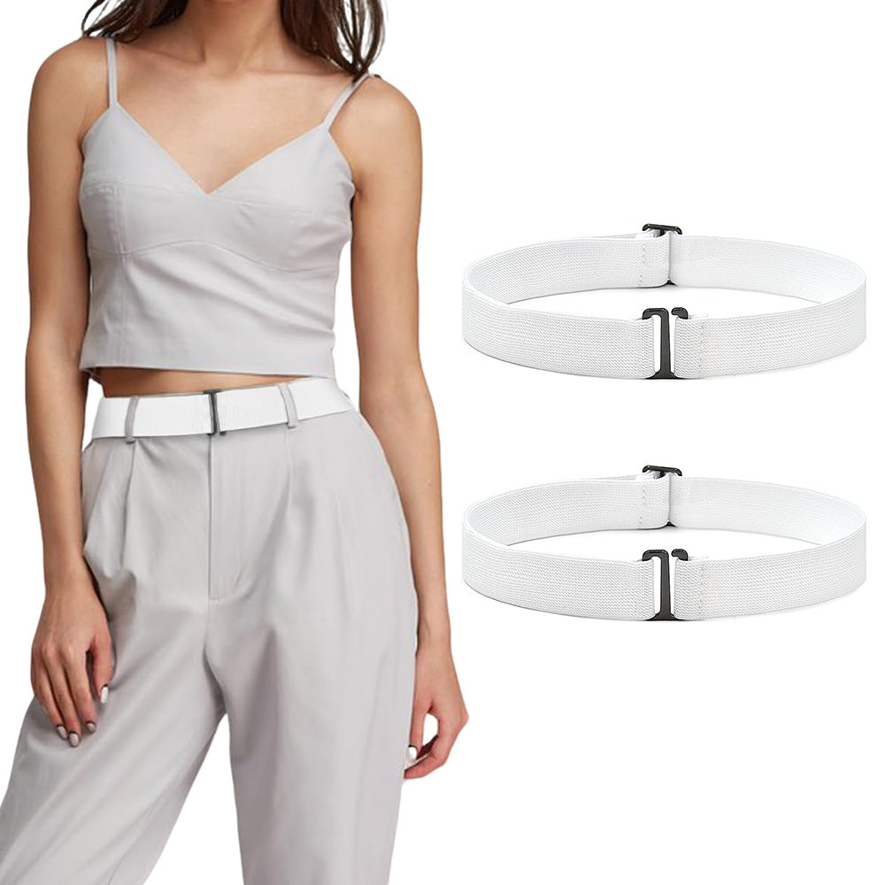 2Pcs Women Adjustable Stretch Belt Invisible Elastic Waistband for Pants Jeans Dresses