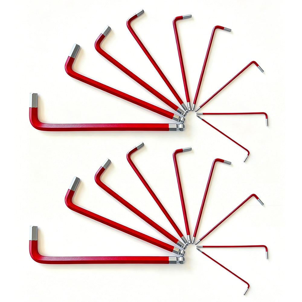 2X9Pcs Long Arm Ball End Hex Key Set with CRV Steel for Car and Motorcycle Repair