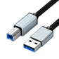 USB 2.0 Printer Cable Type C to USB 2.0 and USB to USB 2.0 1.5m Braided Cord for Scanner