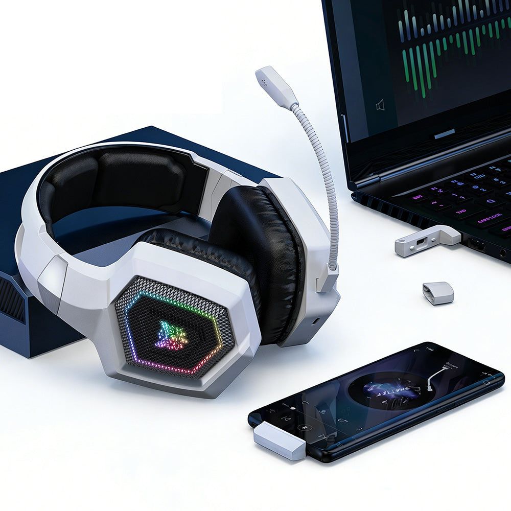 2.4GHz Wireless Gaming Headset Mic Headphone Stereo Surround Microphone for PC