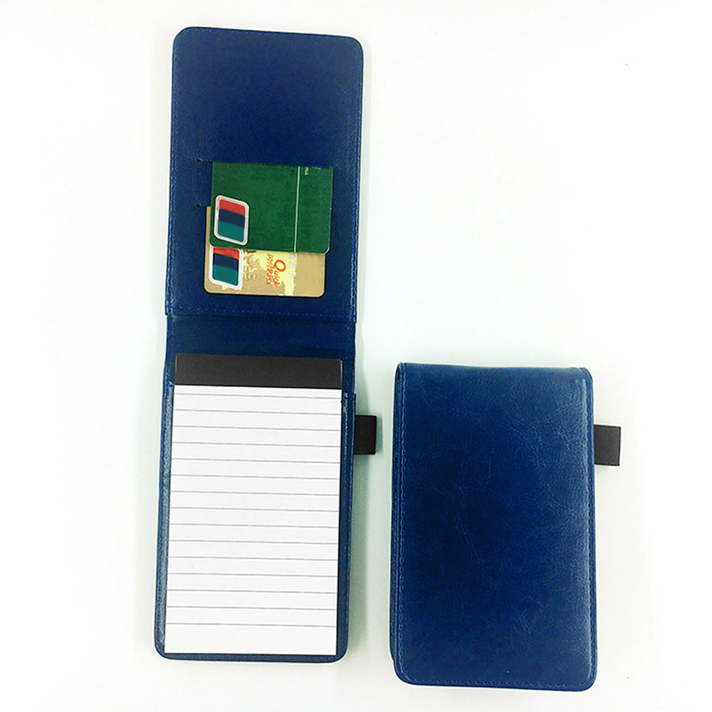 A7 Mini Pocket Notebook PU Leather Notepad with Pen Holder Card Slot