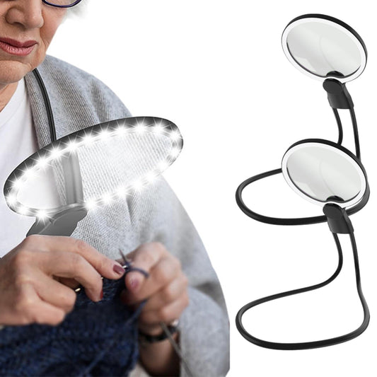 2Pcs Magnetic Neck 3X Magnifier with Light for Reading