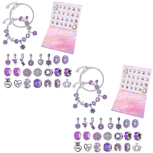 2 Sets 24 DAYS Christmas Advent Countdown Calendar Charm Bracelet Making Kit