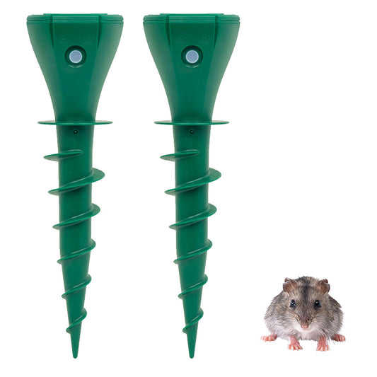 2Pcs Solar Powered Ultrasonic Mole Repellent Outdoor For Lawn Garden Yard