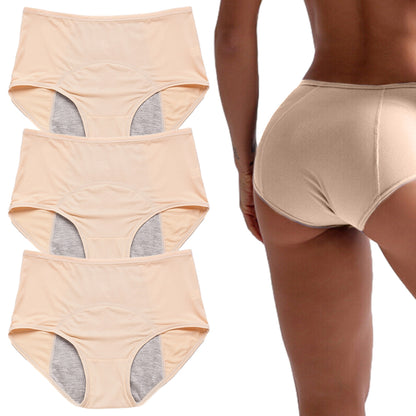 3Pcs Women Menstrual Period Underpants Nylon Panties Leakproof Briefs