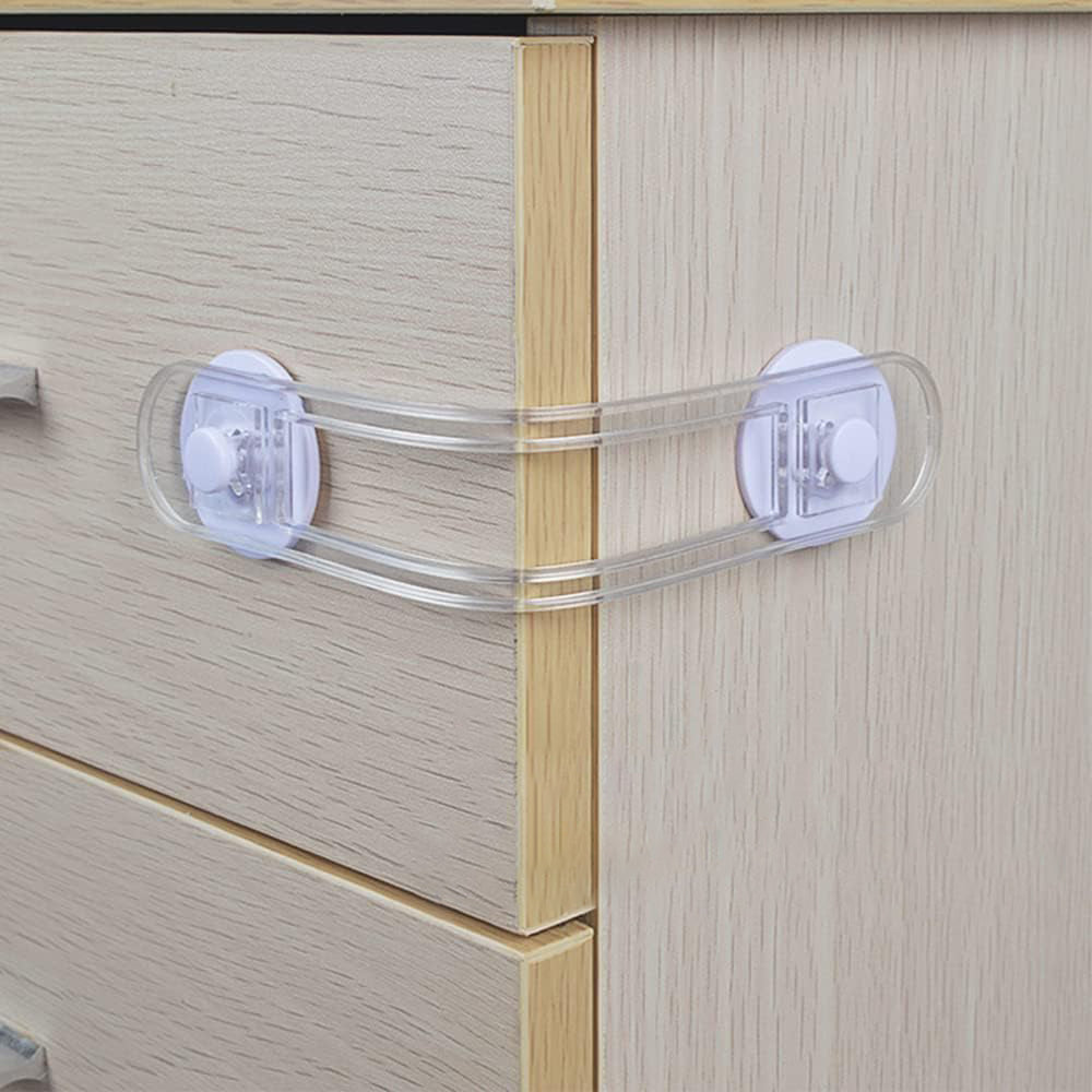 8Pcs Self-Adhesive Kids Home Security Cabinet Door Locks