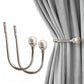 2Pcs U Shape Pearl Curtain Holdback Hooks with Screws