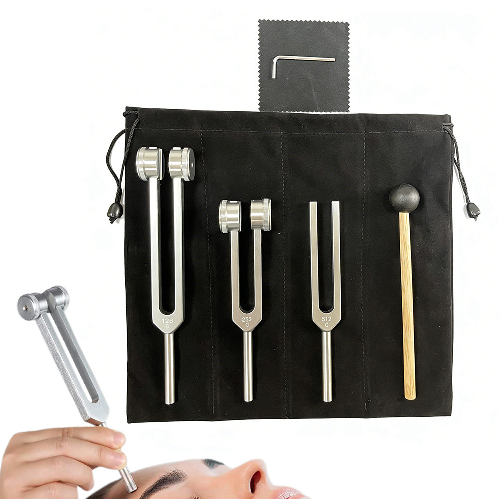 3Pcs Aluminum Tuning Forks Set 128Hz 256Hz 512Hz for Sound Healing Yoga Meditation