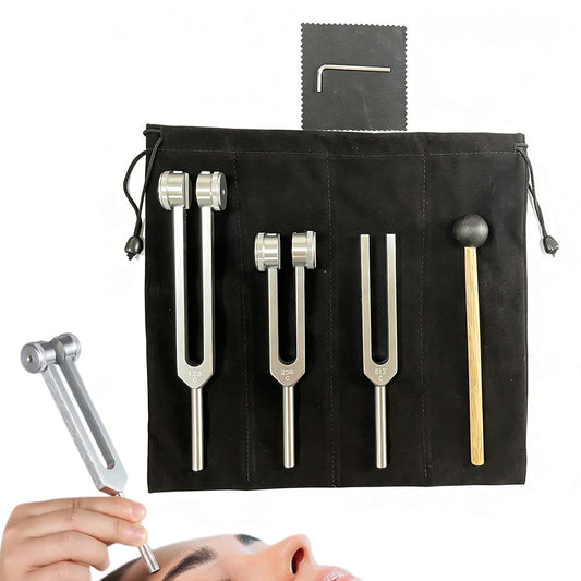 3Pcs Aluminum Tuning Forks Set 128Hz 256Hz 512Hz for Sound Healing Yoga Meditation