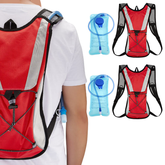 2Pcs Hydration Pack Backpack Bag With 2L Water Bladder For Hiking Camping