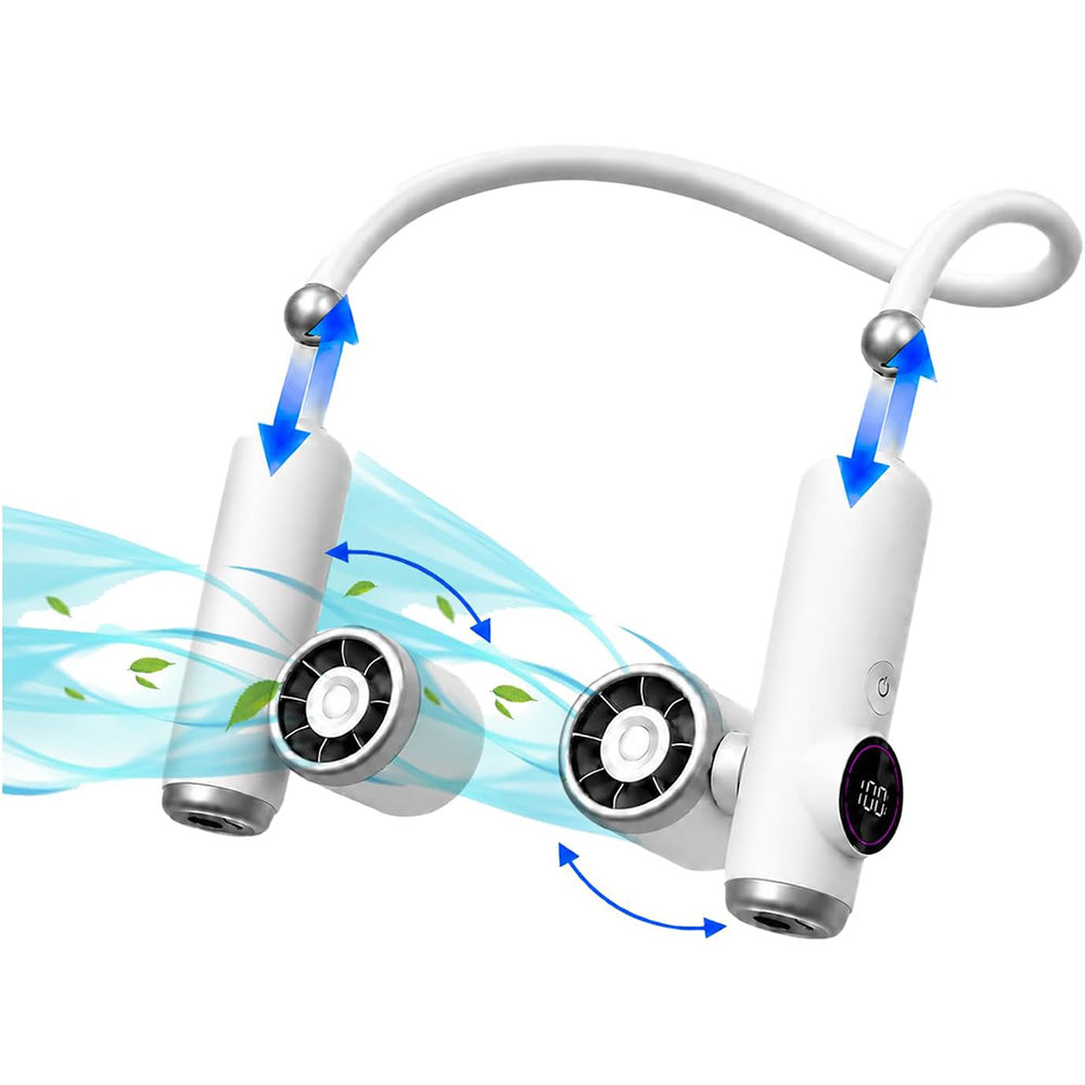 Detachable Easy Attached Neck and Handheld Fan with Dual 2000mAh Batteries