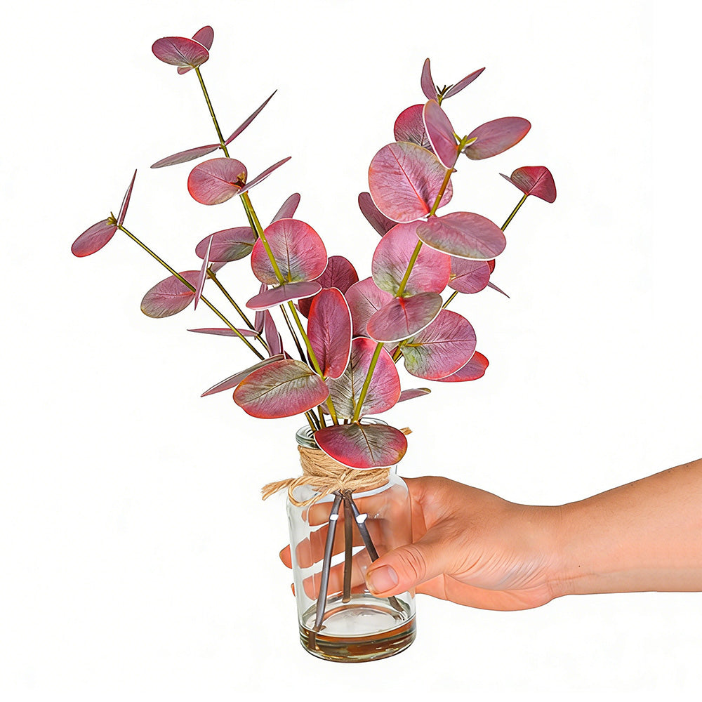 Realistic Artificial Eucalyptus Plant 3-Branch Faux Water Decorative Leaves