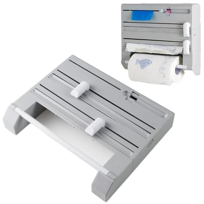 6 in 1 Adhesive Kitchen Towel Foil Roll Rack Film Dispenser