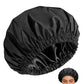 Reusable Water-Resistant Double-Layer Polyester and Satin Shower Cap for Women