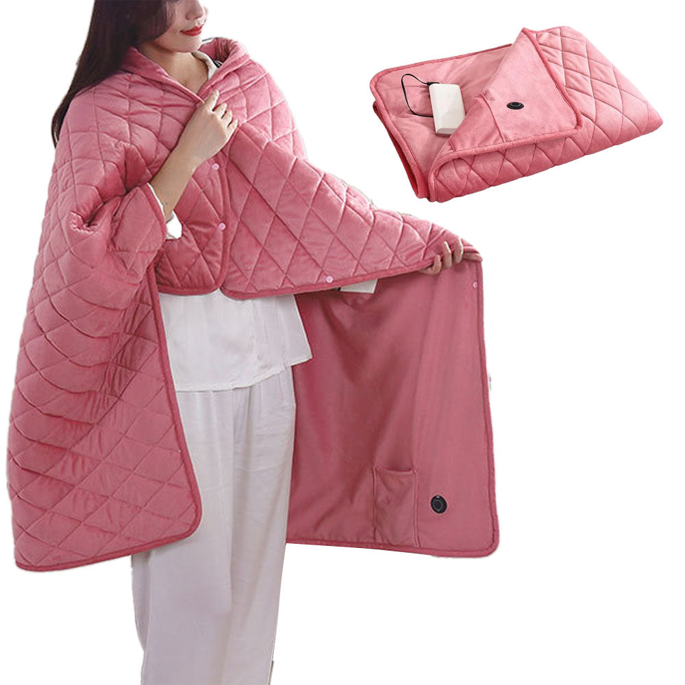 140x100cm USB Plug Electric Heated Shawl Blanket with 3 Heating Levels