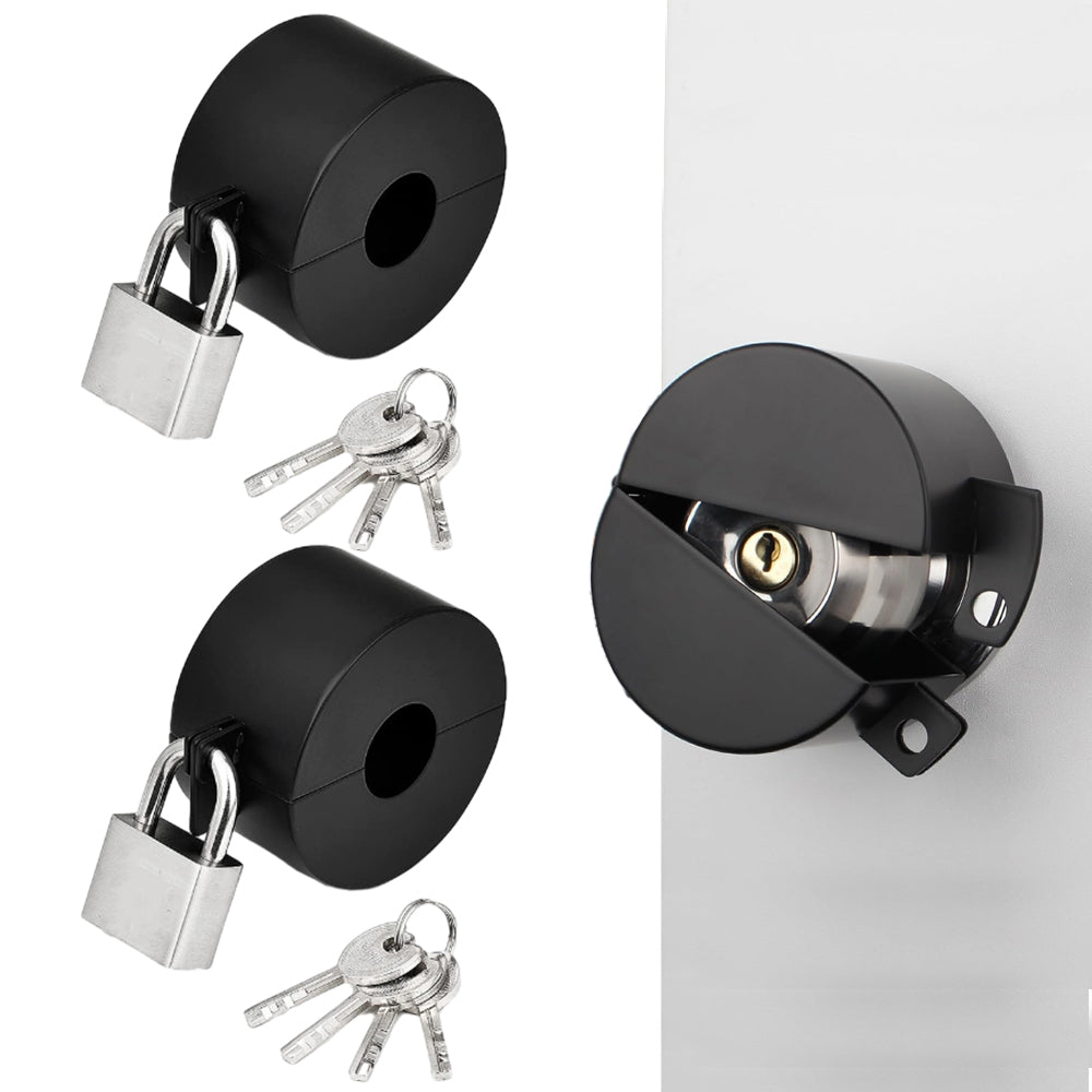 2Pcs Door Handle Lock With Padlock Door Knob Lock Out Device For Disable the Doorknob