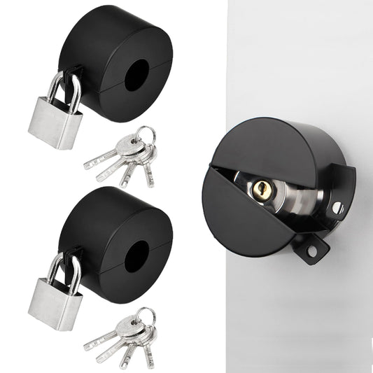 2Pcs Door Handle Lock With Padlock Door Knob Lock Out Device For Disable the Doorknob