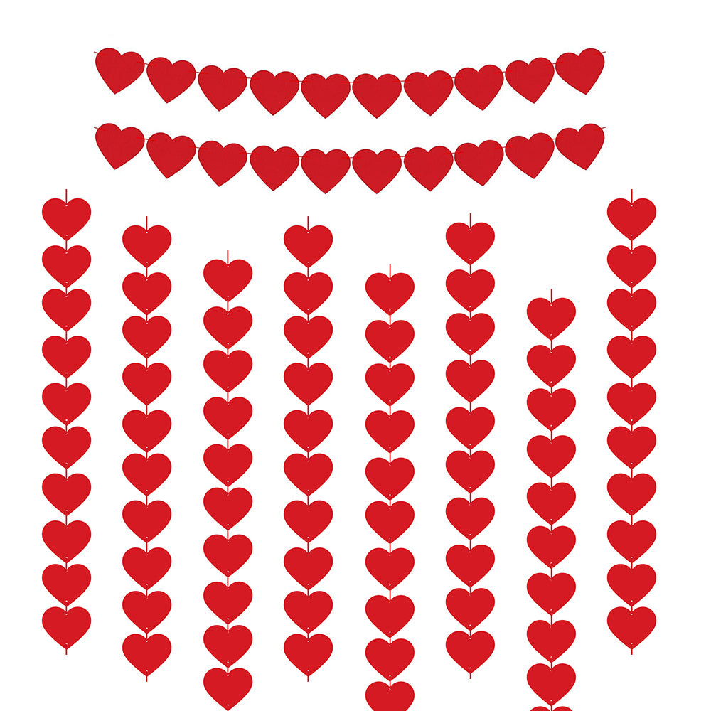 Felt Heart Garland Banner Decoration for Valentine's Weddings & Parties