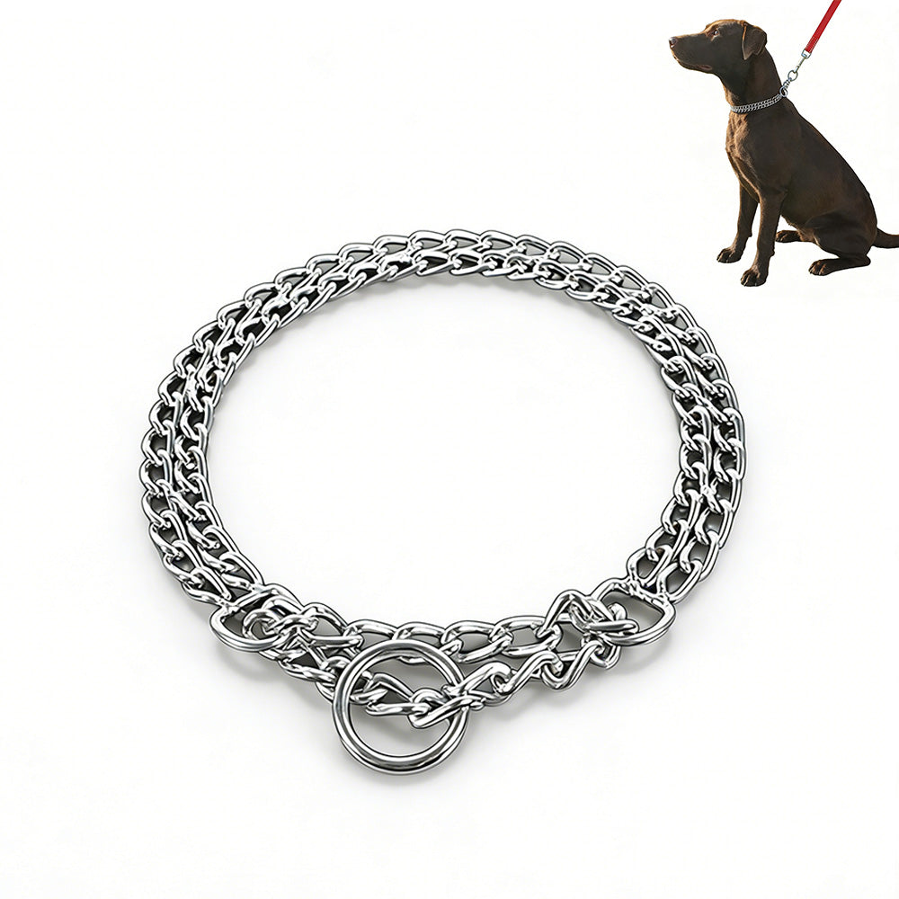 Dog Training Slip Collar Double-Row Chain for Large Dogs