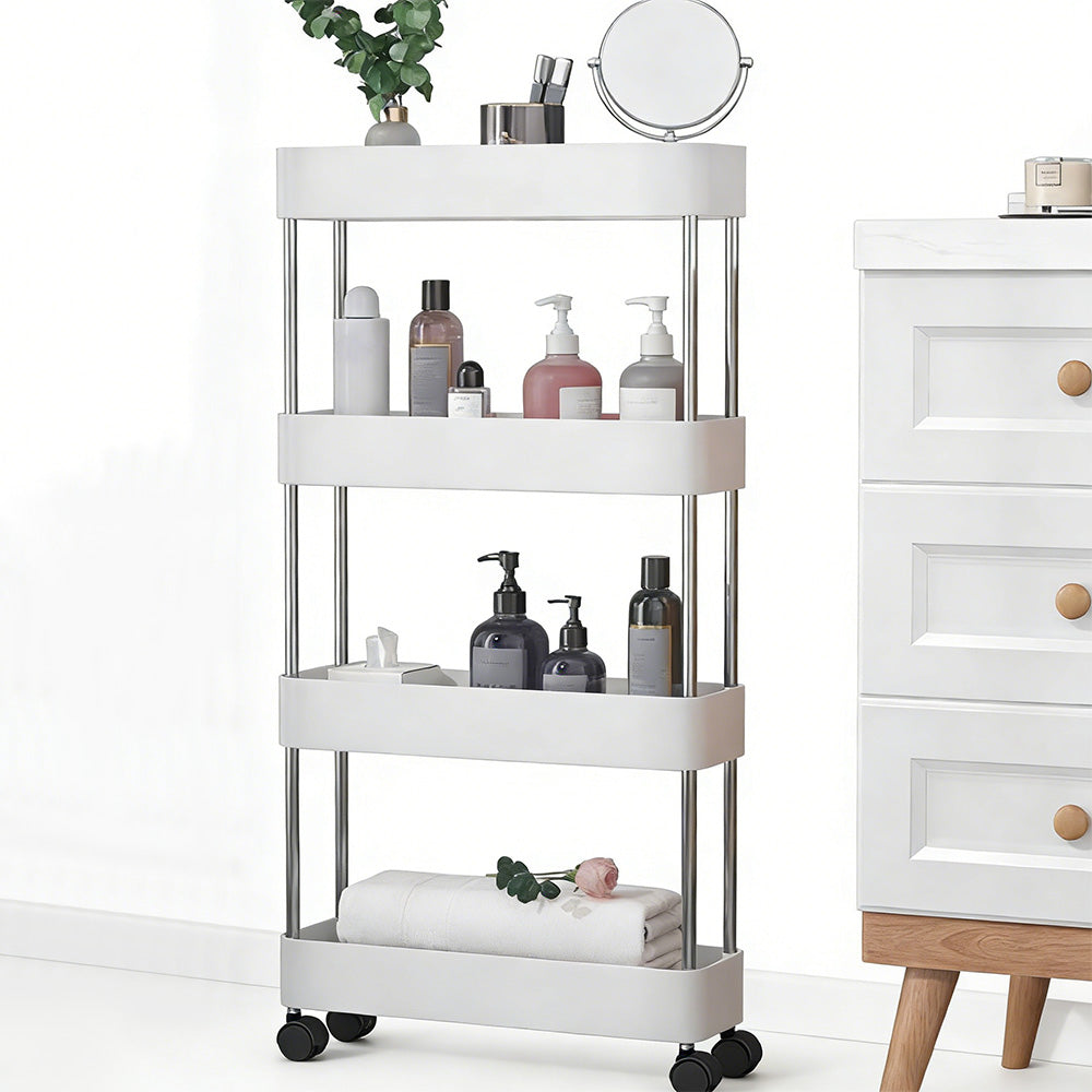 Slim Rolling Storage Cart Bathroom Shelves Organizer for Kitchen Laundry
