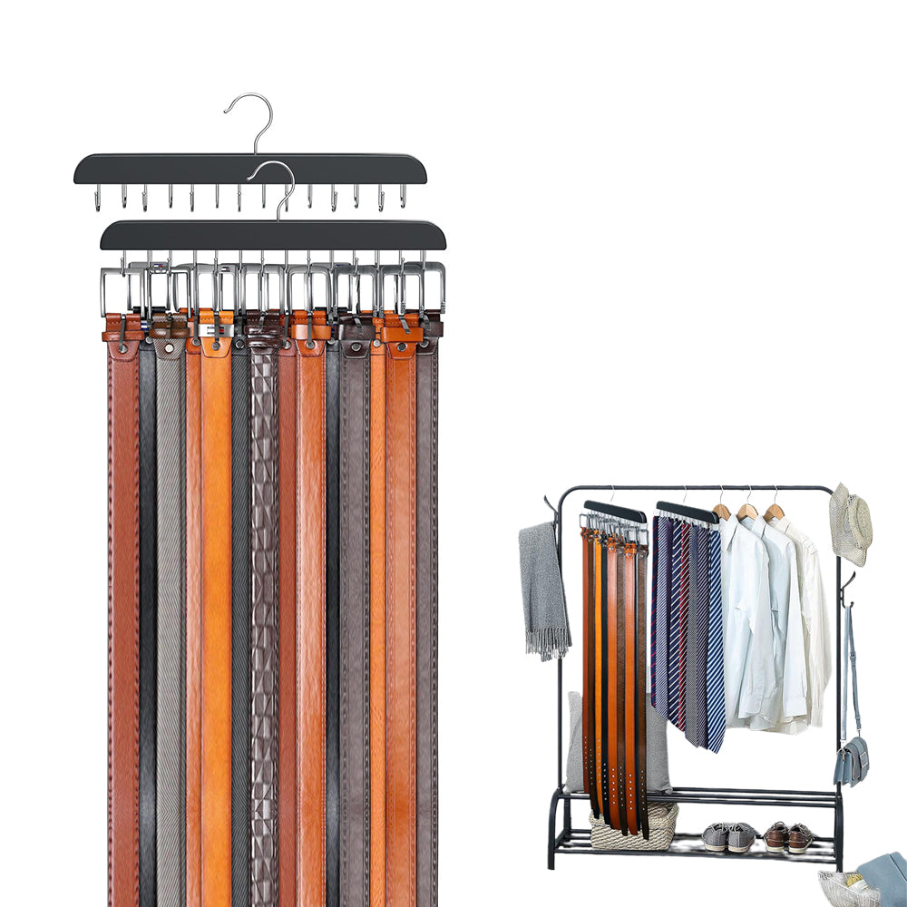 2Pcs 14-Hook Bra Belt Tie Storage Rack