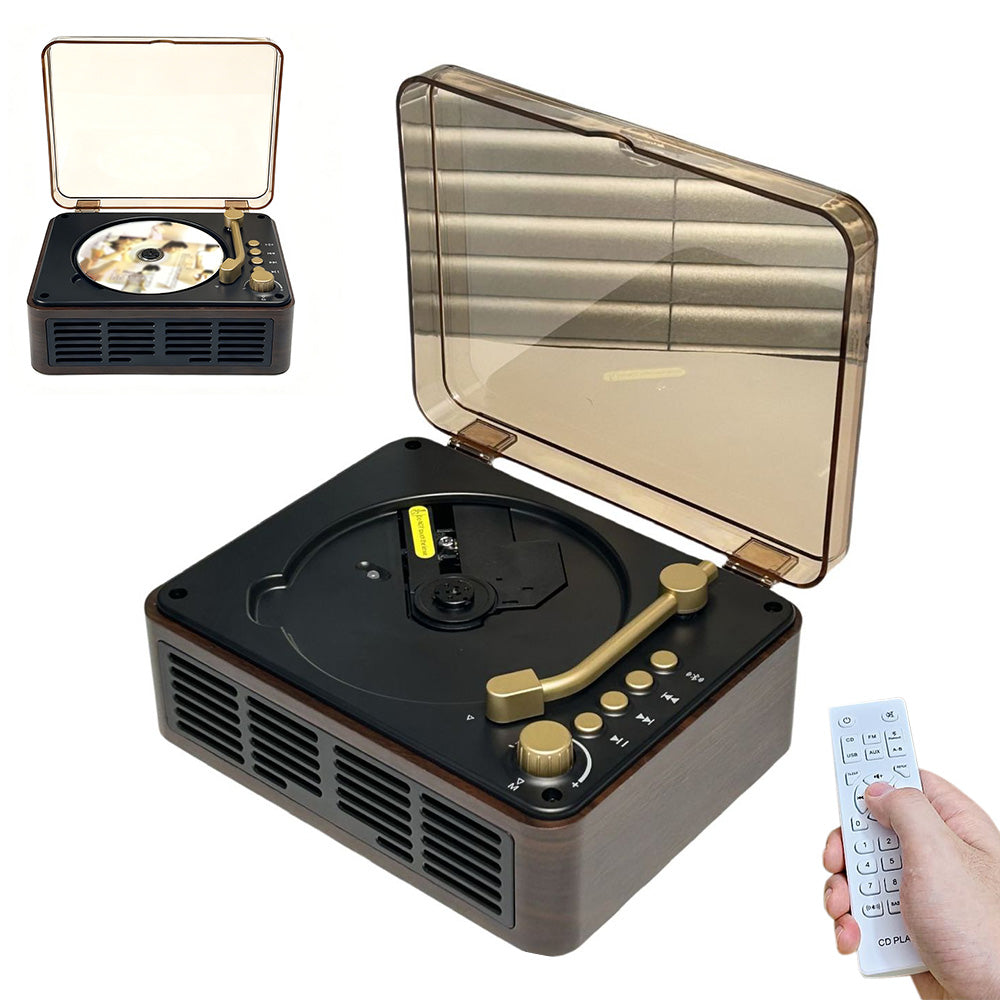 Retro CD Player Multifunctional Music Player with Bluetooth FM Radio for Home Use
