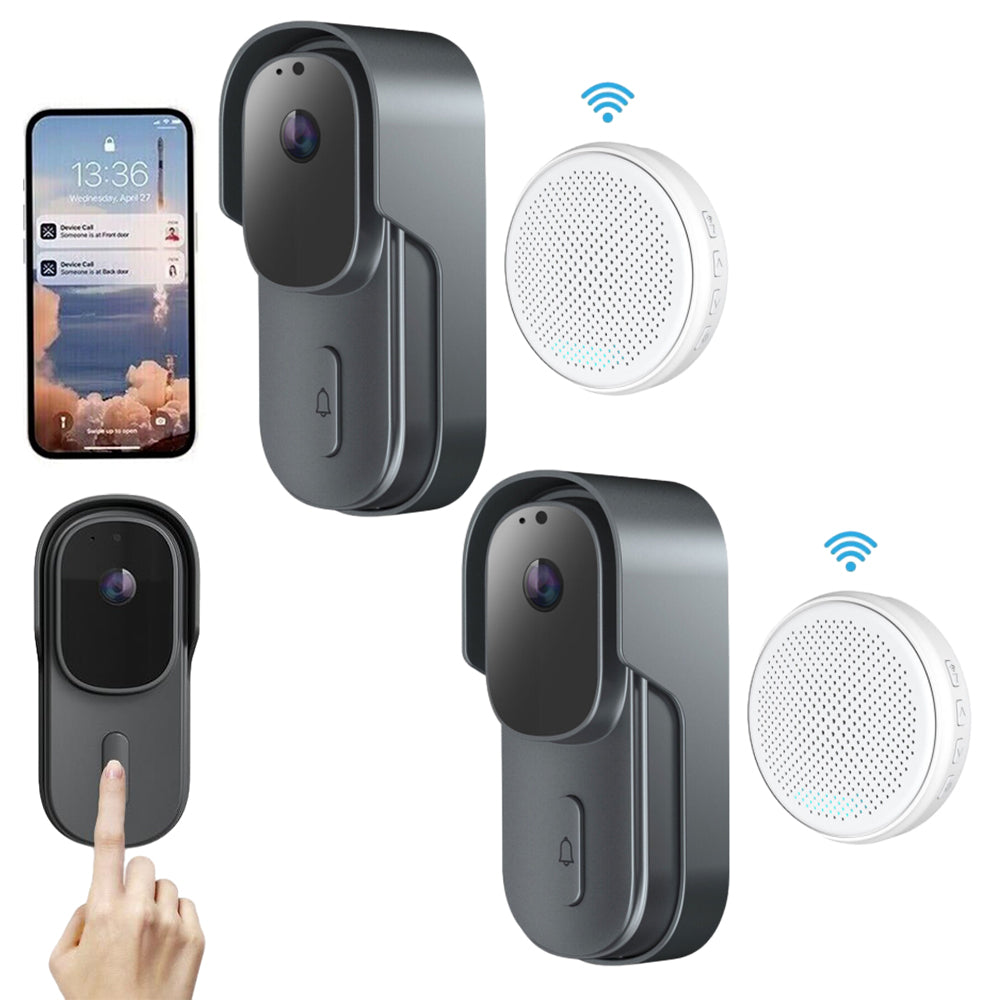 2Pcs Wireless Smart WiFi Video Camera Doorbell