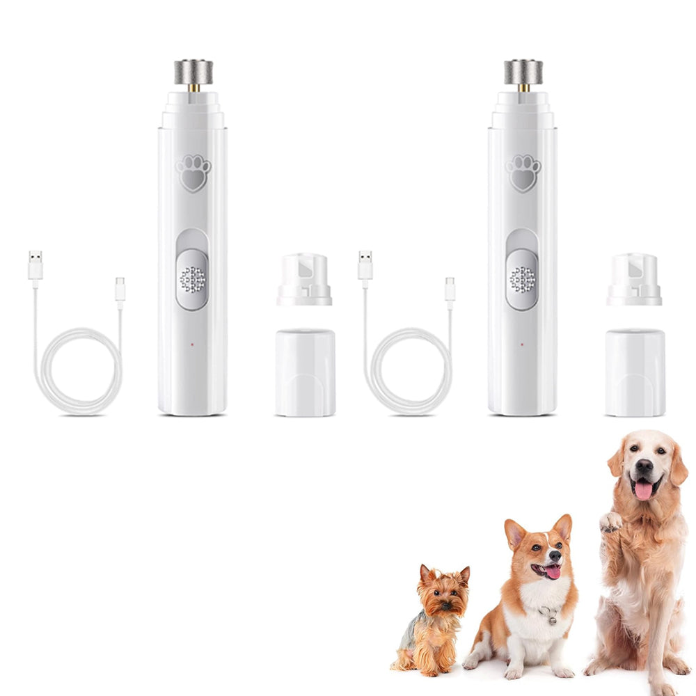 2Pcs Electric Pet Nail Claw Grooming Grinder Trimmer