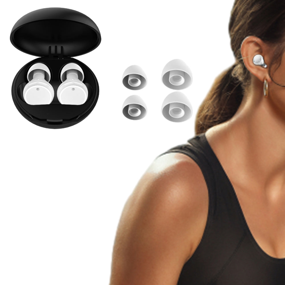 Soft Silicone Noise Reduction Reusable Earplugs for Study Sleep