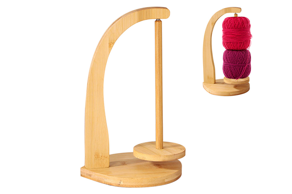 Yarn Holder for Crocheting and Knitting Wooden Yarn Spinner