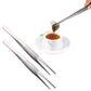 2Pcs Silver Stainless Steel Long Food Tong Straight Tweezers Kitchen Tool