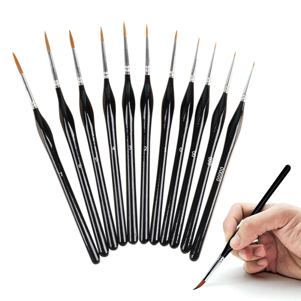 11 PCS Artist Paint Brush Set Detail Painting Brush for Watercolor Acrylic Oil