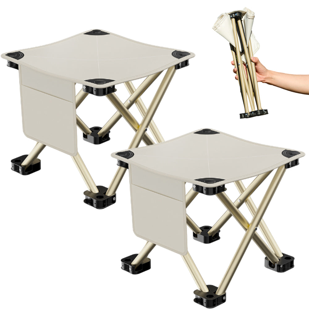 2Pcs Portable Outdoor Folding Camping Stool for Fishing Hiking Travel with Carry Bag