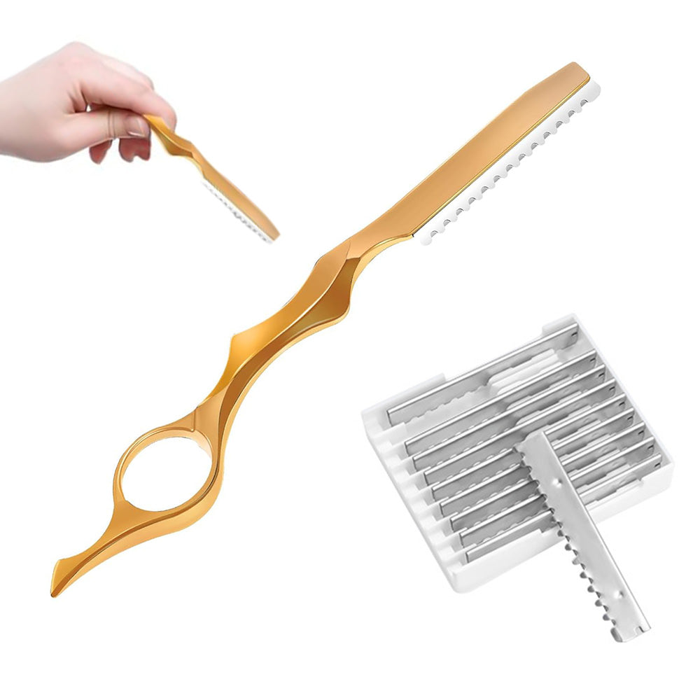 Hair Thinning Razor with 10 Replacement Blades for Professional Salon and Home Use
