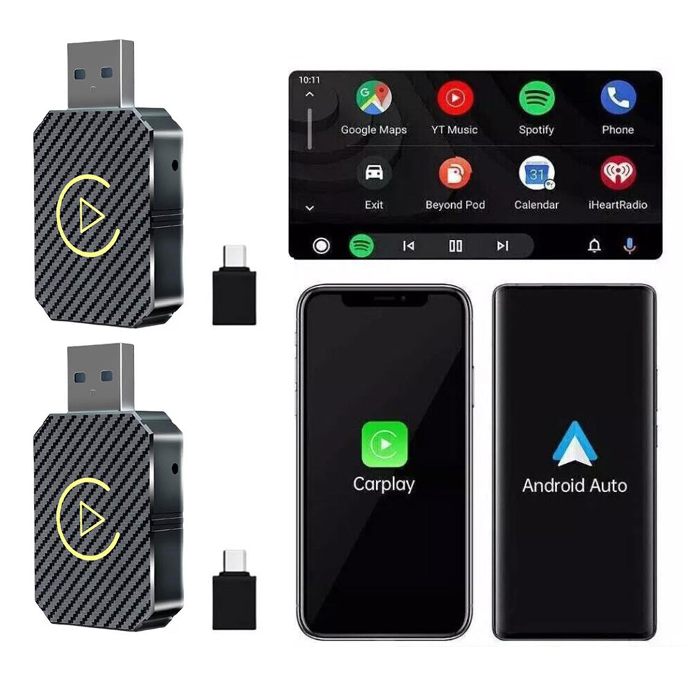 Wireless Android Auto Apple Carplay Adapter USB Car Dongle Connect Box