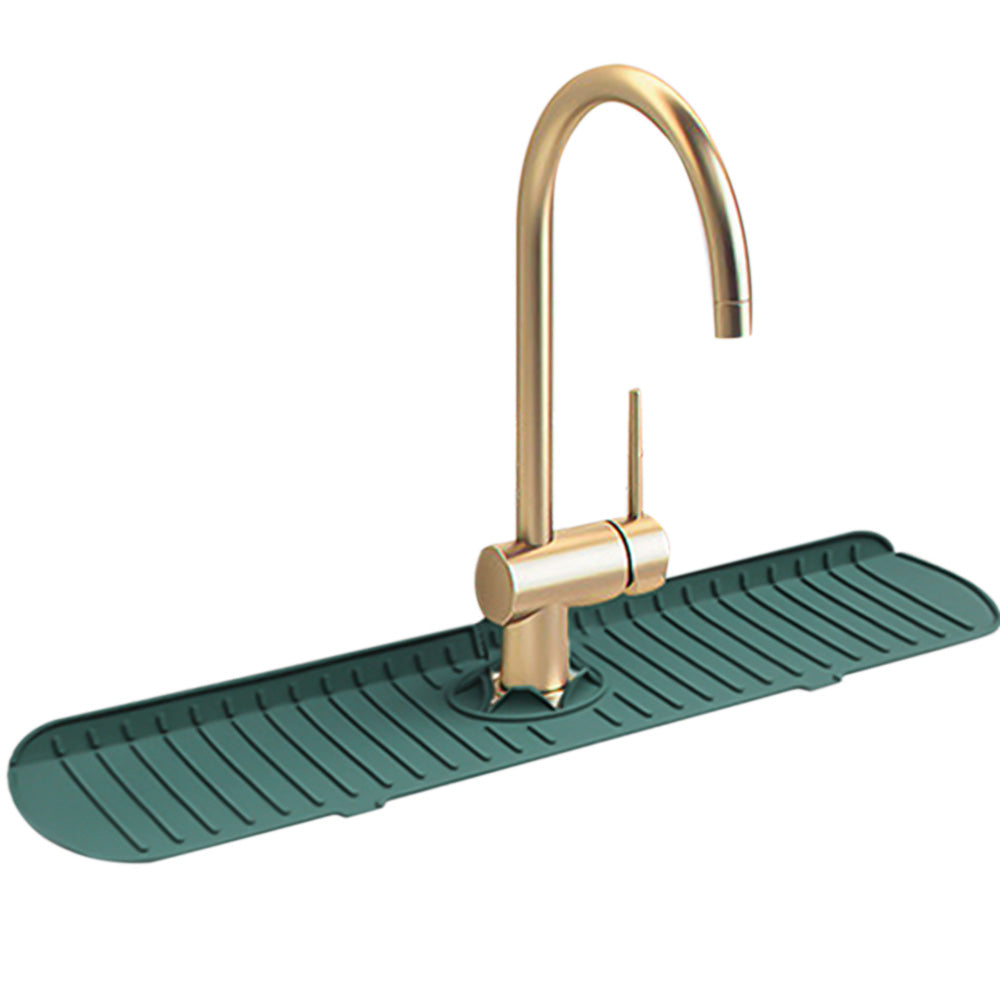 Silicone Sink Mat Quick Dry Sink Splash Guard for Kitchen and Bathroom-Green