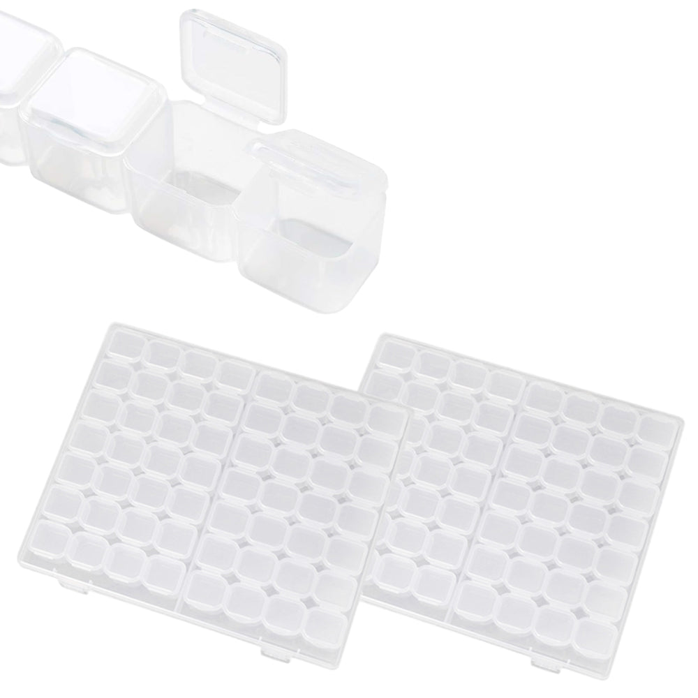 2Pcs Clear Mini Multi-Functional Portable Jewelry Pill OrganizerBox
