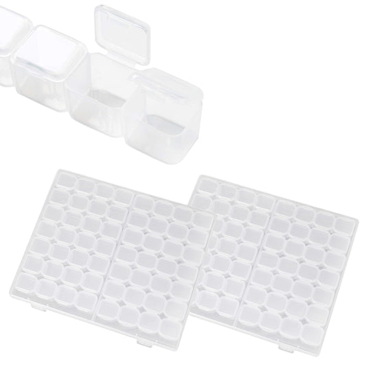 2Pcs Clear Mini Multi-Functional Portable Jewelry Pill OrganizerBox